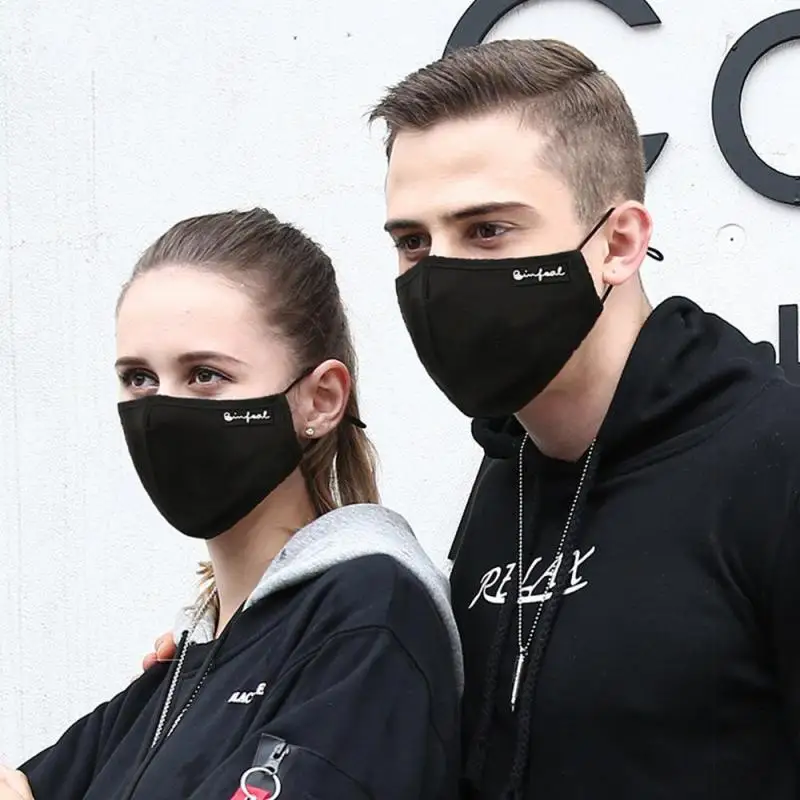 Пыленепроницаемая маска из хлопка унисекс в Корейском стиле с принтом для лица