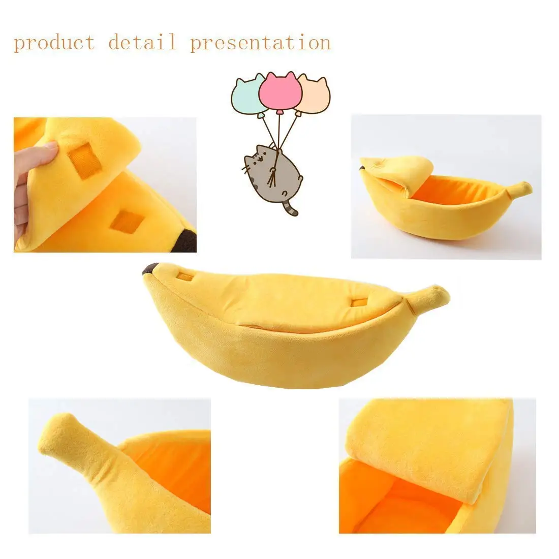 Кровать для кошек бананов теплая мягкая плюшевая дышащая кошачья кровать щенков