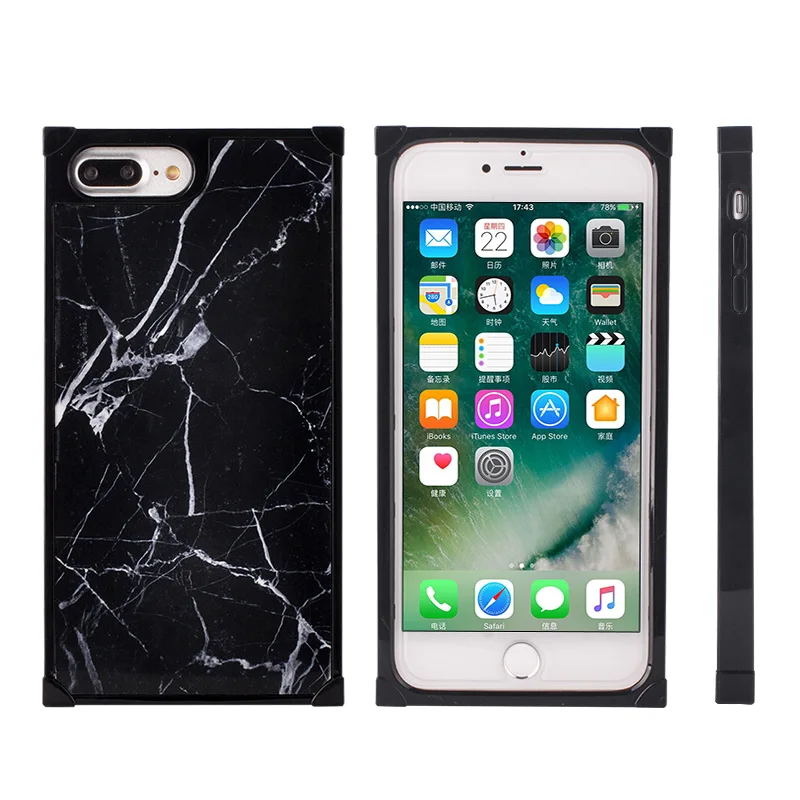 LANCASE Shockproof Case for iPhone X Marble Cover Silicone TPU Soft Phone Bags 8 7 Plus Fundas Capa Girls |