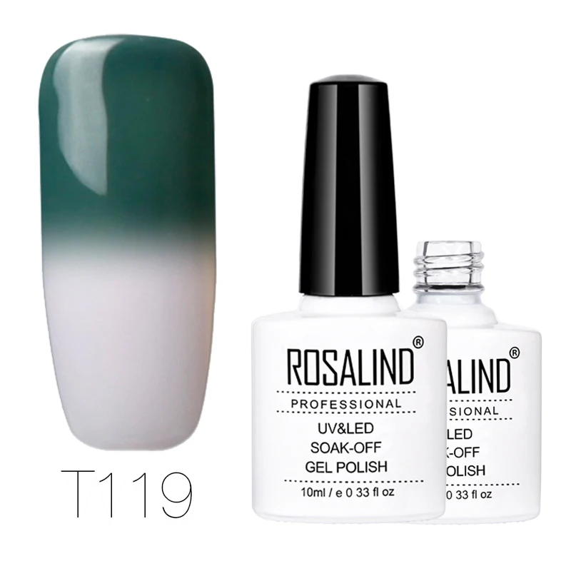19 ROSALIND 10 мл Гель-лак для ногтей Хамелеон Температура Цвет меняющий лак для ногтей меняющий цвет под воздействием тепла УФ Гель-лак для ногтей - Цвет: 19