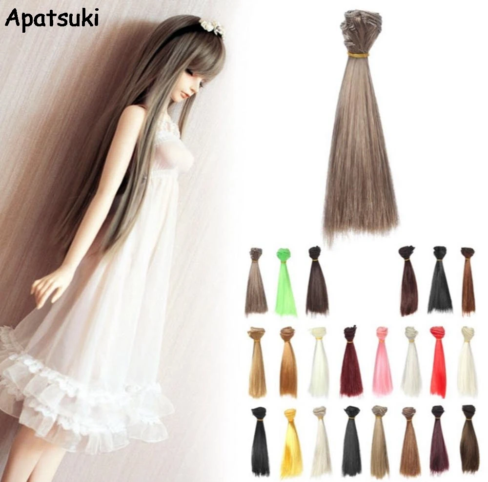 

15*100cm DIY Doll Wigs Hair For Barbie Doll For BJD/SD Doll Hair DIY High-temperature Wire Multi-colors Straight Hair Wigs