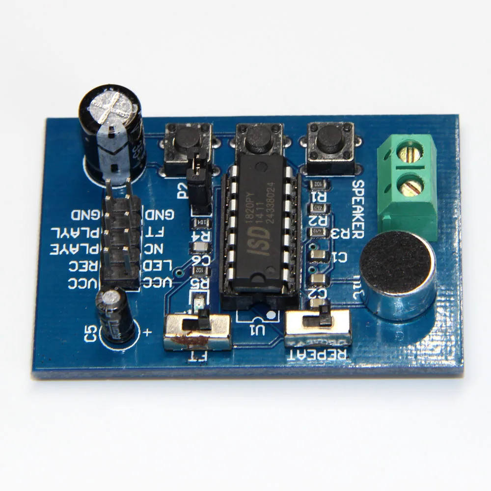 Синий PCB версия ISD1820 модуль голосовой платы (для микрофон) звукозаписи|module board|module
