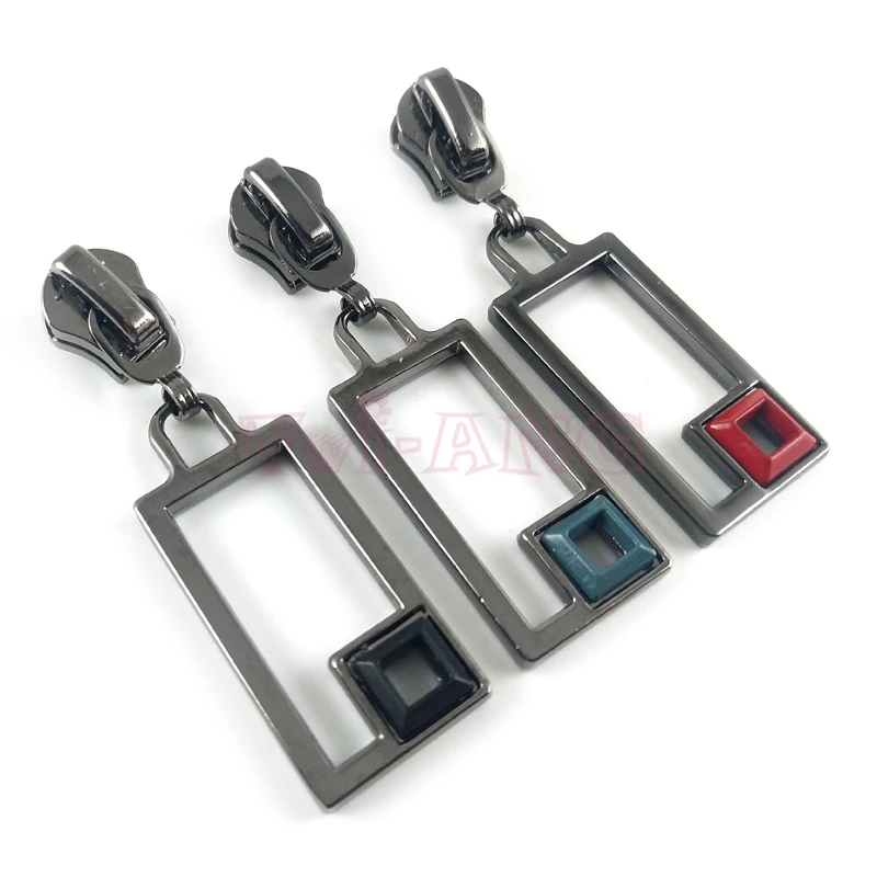 20pcs/lot Distinct 5# Zipper Fixer 8# Slider with Rectangle and Square Shape Combination Pull Tab Deep Green Black | Дом и сад