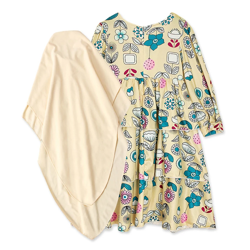 Новинка мусульманский хиджаб платье для девочек абайя Дубай арабский турецкий
