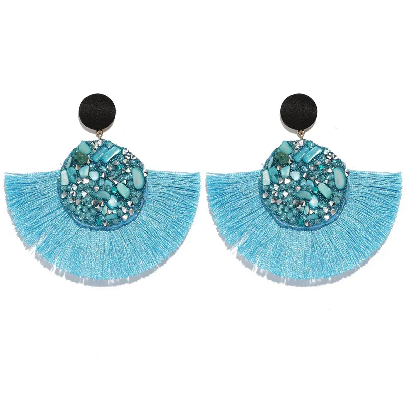 2019 серьги с кисточками в богемном стиле Цвета Кристалл Камень себе Роскошные