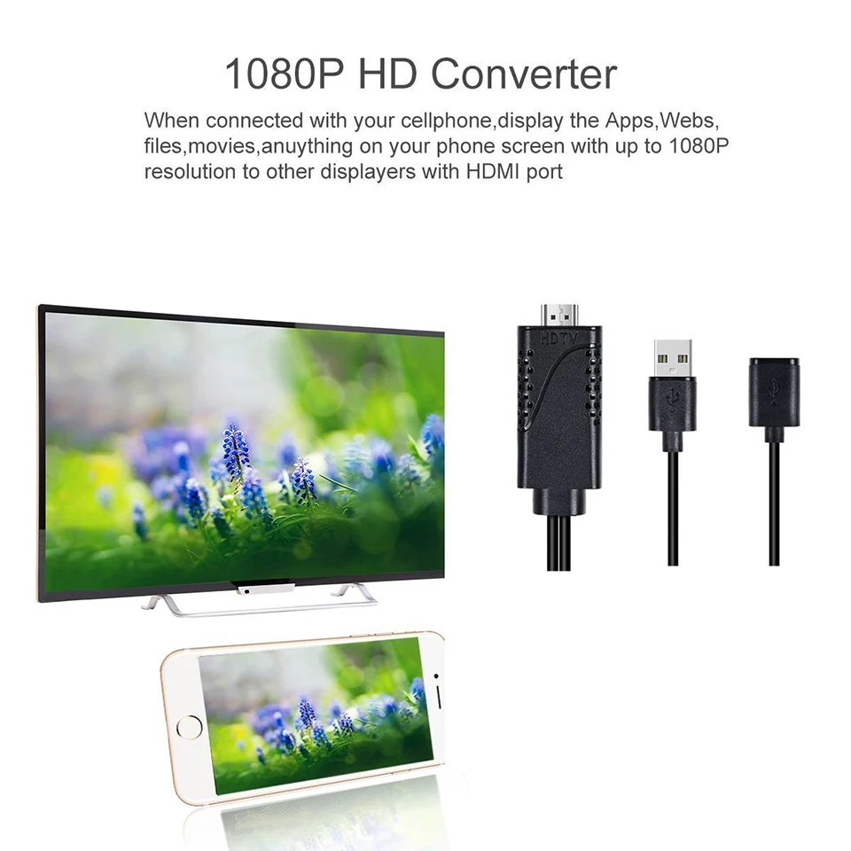 HDMI адаптер для iPhone 6 7 8 x iPad Samsung Тип C 1080 P HD Выход зеркало plug and играть ТВ/проектор
