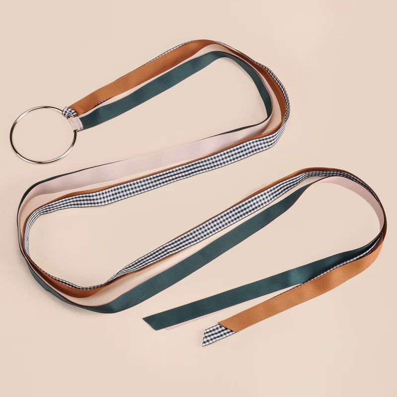 Ремень женский Универсальный с узлом Модный милый пояс цветными блокировками и