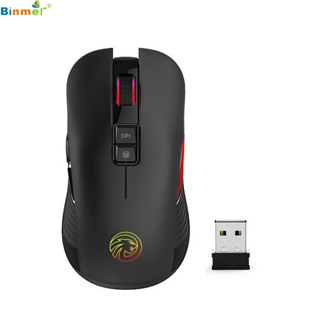 Binmer 2.4G wireless mouse rechargeable home lighting desktop computer mute notebook gaming 7-key portable 2019 Hot | Компьютеры и