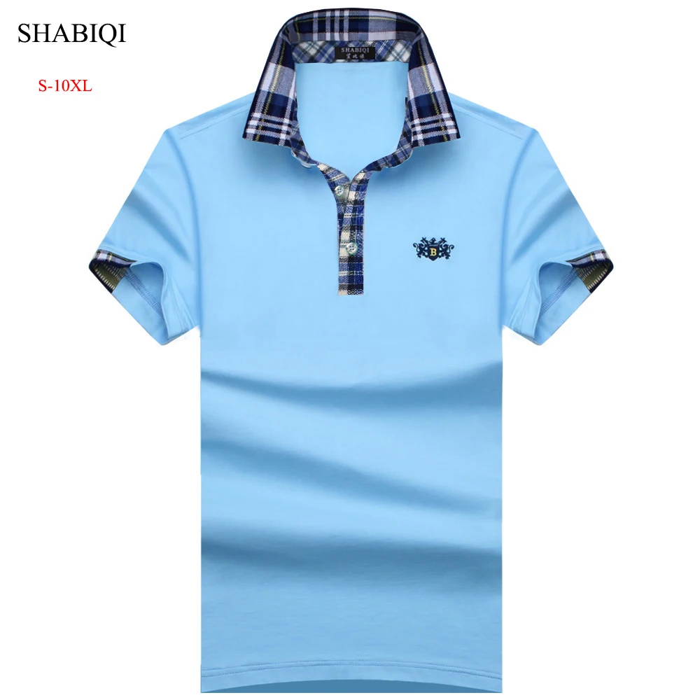 

SHABIQI 2023 Brand Mens Polo Shirt Cotton Short Sleeve Shirt For Men Camisa Polos Homme Classic Casual Size 6XL 7XL 8XL 9XL 10XL