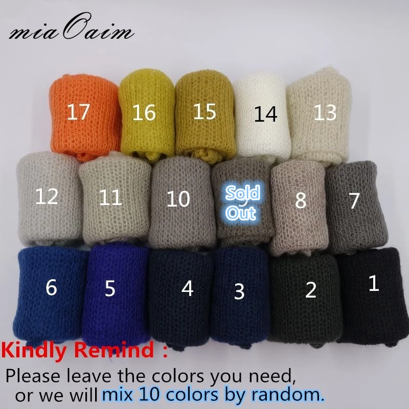 10 шт./лот 60*30 см вязаный мохеровый шарф мягкий маленький новорожденный размер