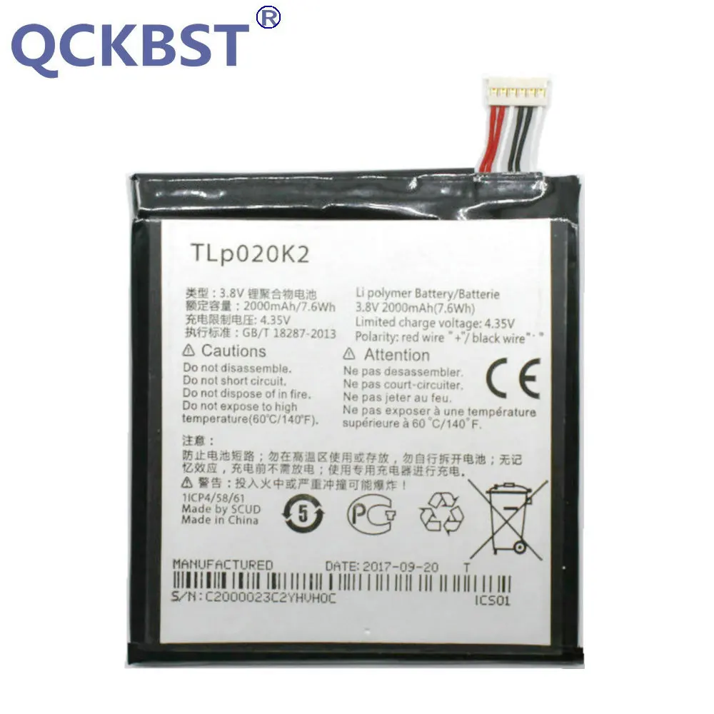 QCKBST TLp020K2 аккумулятор 2000 мАч для Alcatel One Touch 6039H 6039Y 6039K Idol 3 4 7 дюйма TLp020Kj мобильный