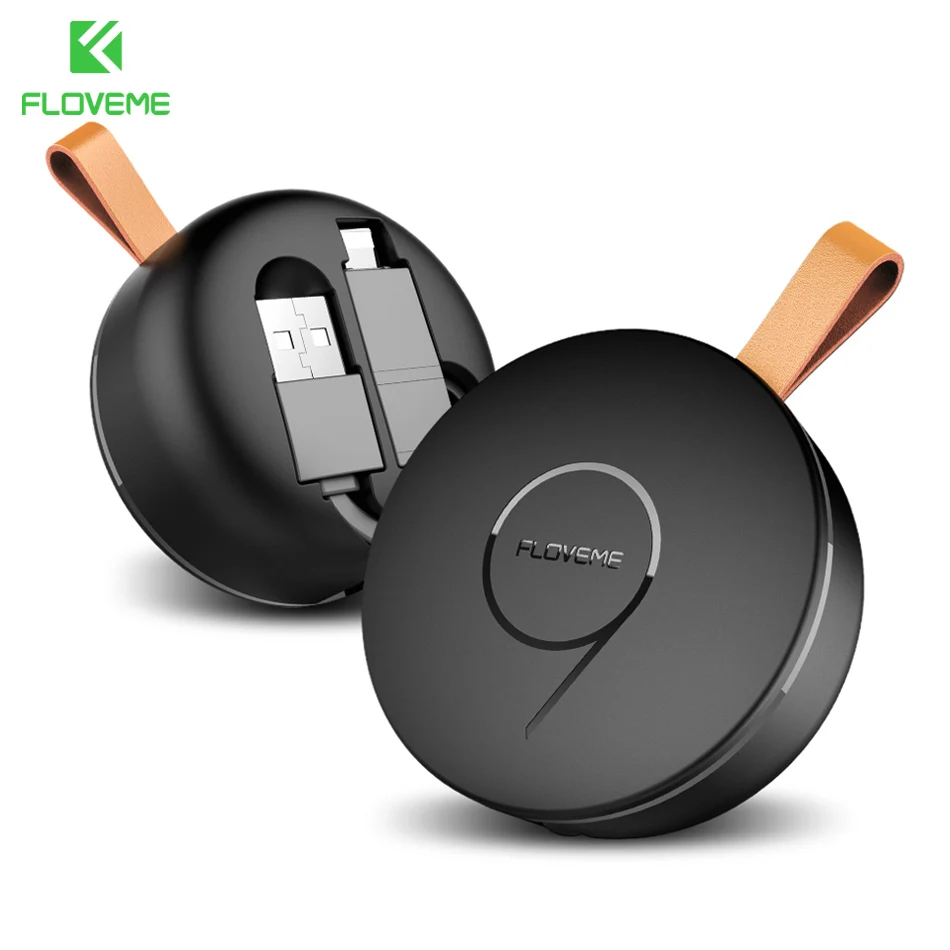 Classic Black FLOVEME 2 в 1 USB выдвижной для iPhone/Micro USB кабель 2.1A Зарядка для iOS iPhone X 10 7 8 SE зарядное устройство кабели для мобильных телефонов 1 м - Цвет: Classic Black