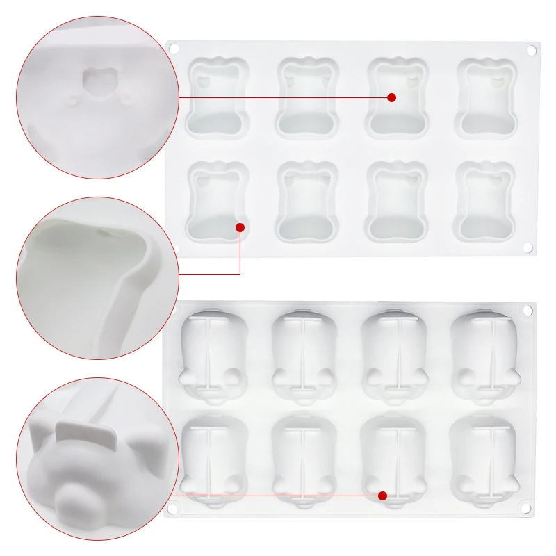 Силиконовая форма в форме милой свиньи meiжум 8 полостей сделай сам губка тяжелая