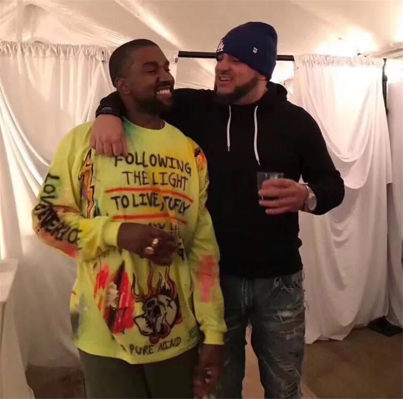 Мужская футболка с граффити Kanye West Kids See Ghost модная повседневная Уличная в стиле