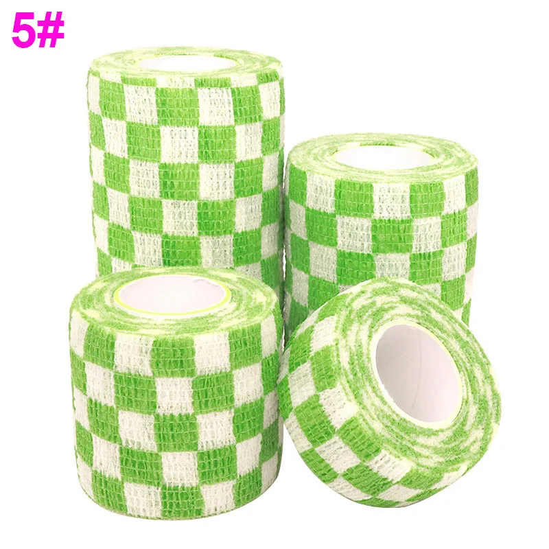 5 Green Square 1 шт. напечатанный медицинский самоклеящийся эластичный бандаж 4,5 м красочная спортивная повязка лента для пальца коленный сустав аптечка лента из ПЭТ - Цвет: 5 Green Square