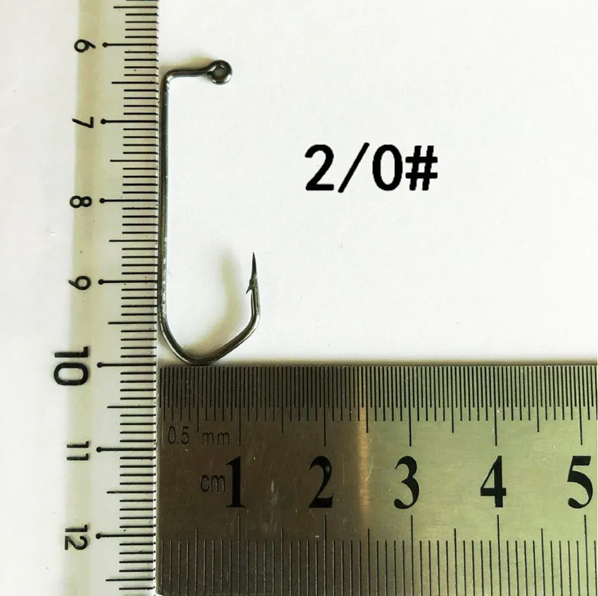 Size 2I0 50 шт. 7150 джиг рыболовные крючки колючие черный крючок из высокоуглеродистой стали варварский рыболовный крючок 90 градусов Размер 1# до 10/0 - Цвет: Size 2I0