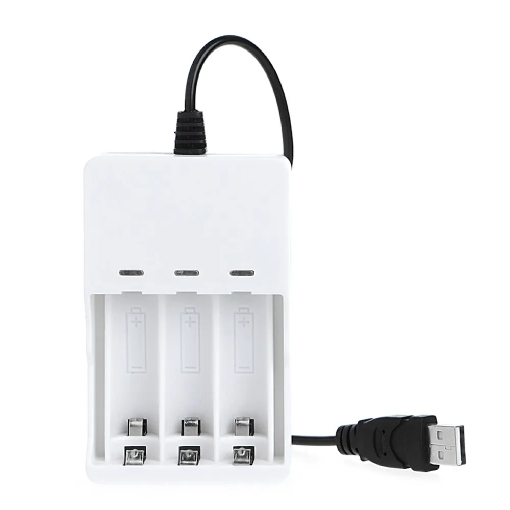 Универсальное автоматическое зарядное устройство 1 2 В с 3 слотами AA/AAA Ni MH Cd USB