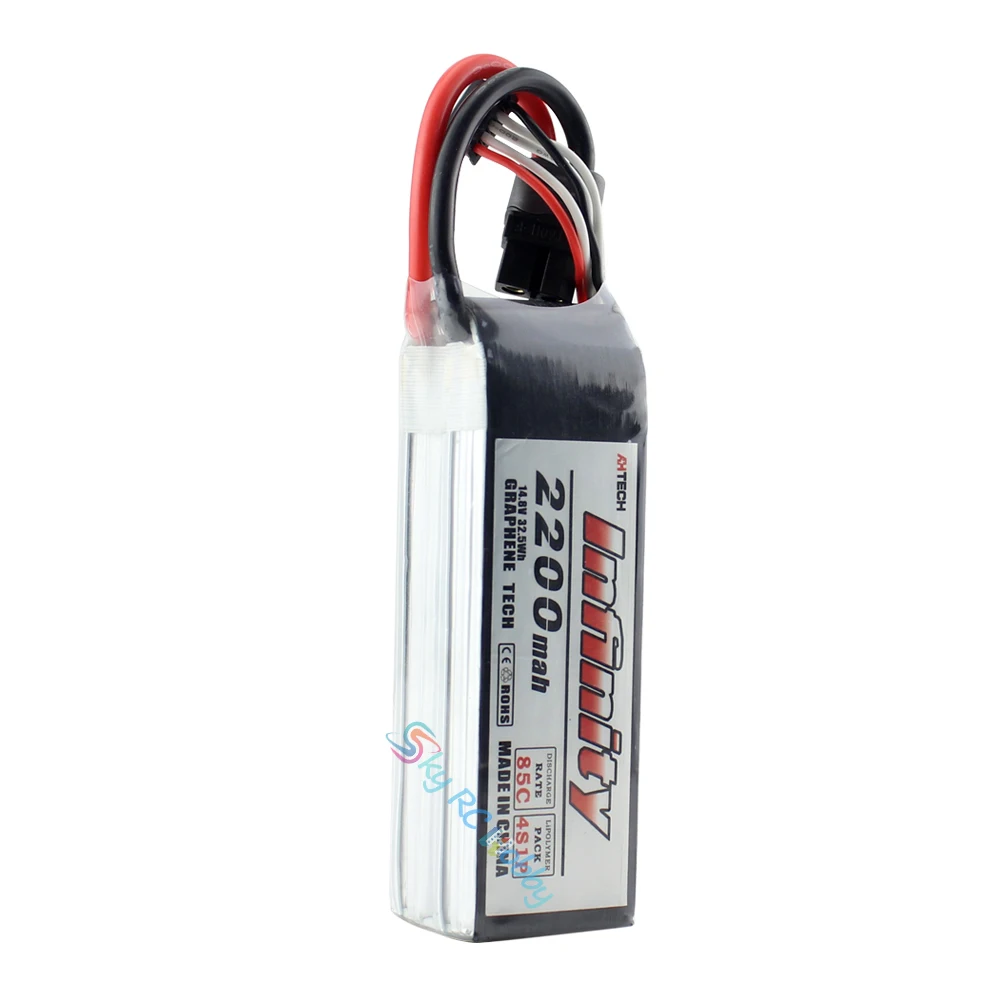 Аккумулятор Infinity LiPo 4S 2200mah 85C с t-разъемом XT60H Stecker Graphene Tech для радиоуправляемого квадрокоптера дрона