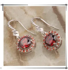 Love Heart Oxblood Red Garnet Limited 925 Серебряный Модный Ювелирный Висячие серьги-капли S5156