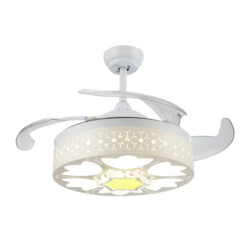 Хрустальный Невидимый потолочный вентилятор светильник для гостиной столовой