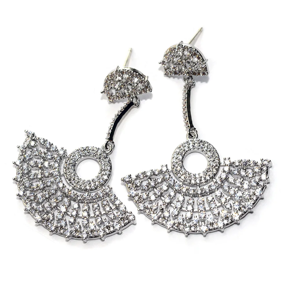 Новое Прибытие Мода Exaggerate Мотаться Серьги Для Женщин Белый Позолоченный