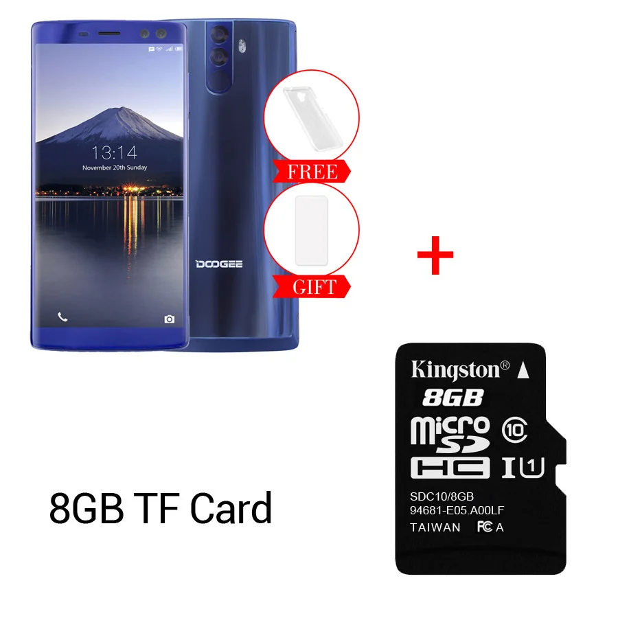 Blue N 8GB Card DOOGEE BL12000 Android 7,0 12000 мАч Быстрая зарядка 6,0 18:9 FHD+ Восьмиядерный процессор MTK6750T 4 Гб ОЗУ 32 Гб ПЗУ четырехъярусная камера 16 МП мобильный телефон - Цвет: Blue N 8GB Card