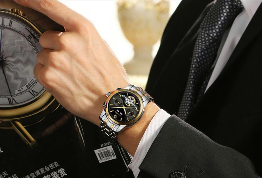 Оригинальные механические часы AILANG мужские водонепроницаемые светящиеся