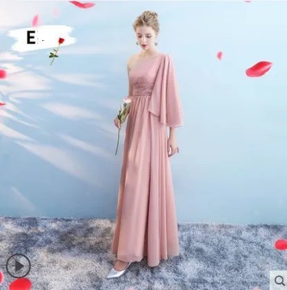 Pink E Новые платья для подружек невесты, плиссированные платья длиной до пола, пляжные свадебные платья для гостей, недорогое длинное платье для выпускного вечера, платья для официальных мероприятий - Цвет: Pink E