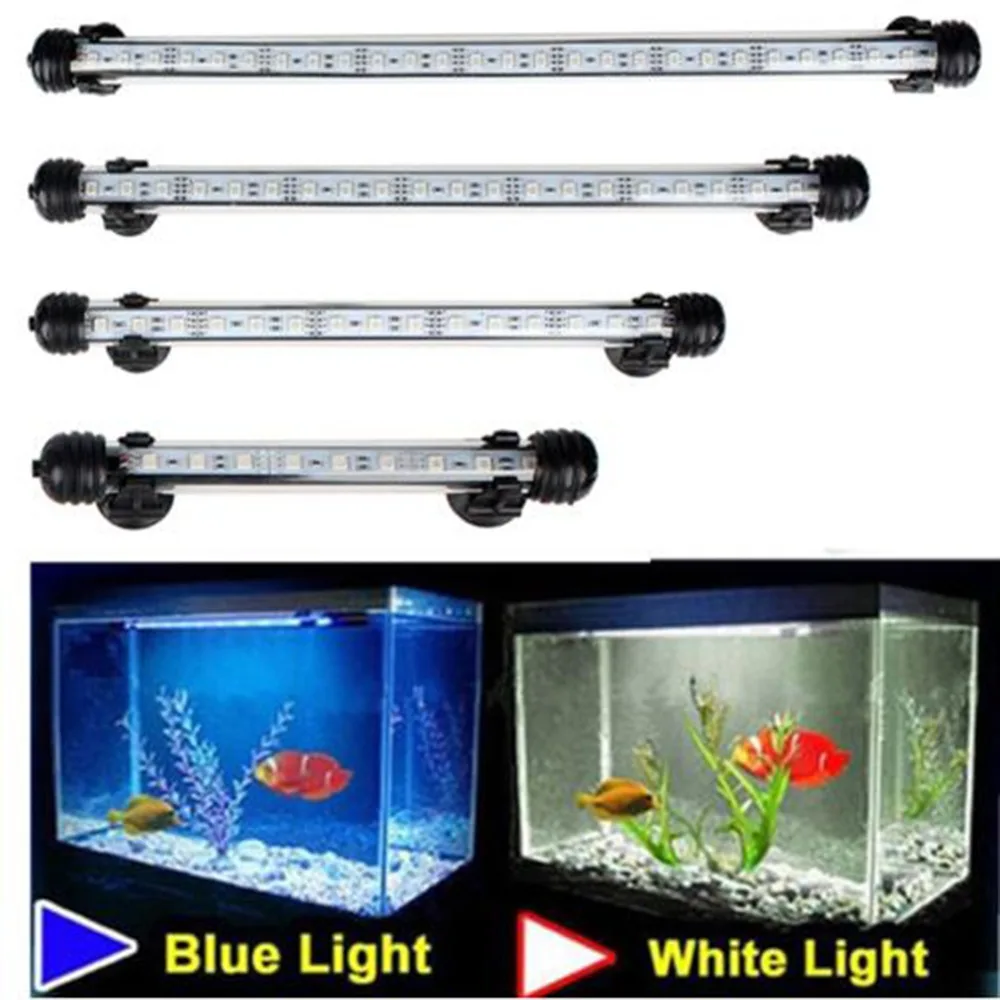 Dikale 18/28/38/48CM LED Aquarium Lights Fish Tank Light Bar EU Blue/White Submersible Underwater Clip Lamp Aquatic Decor | Освещение