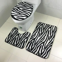 3 pcsset bathroom soft non slip mat toilet seat covers set bath rug lid toilet cover with bath mat decor carpet pad