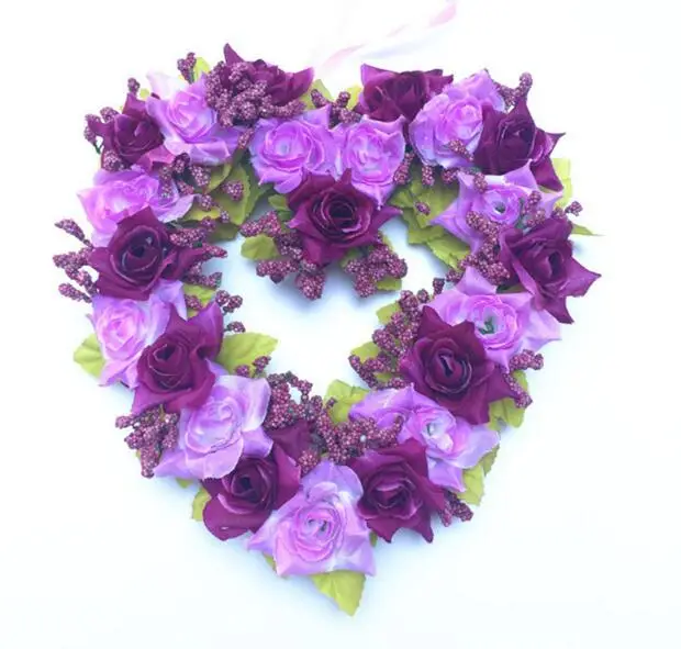 3 шт. романтический в форме сердца розы паровой венок цветет ленты для свадьбы