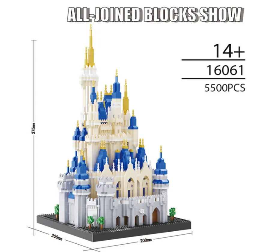 5500+ Balody Diamond Bricks 3D World Famous Architecture Blocks Minne Mickey Castle Model Action Figure Juguetes Toys Kids Gift | Игрушки и