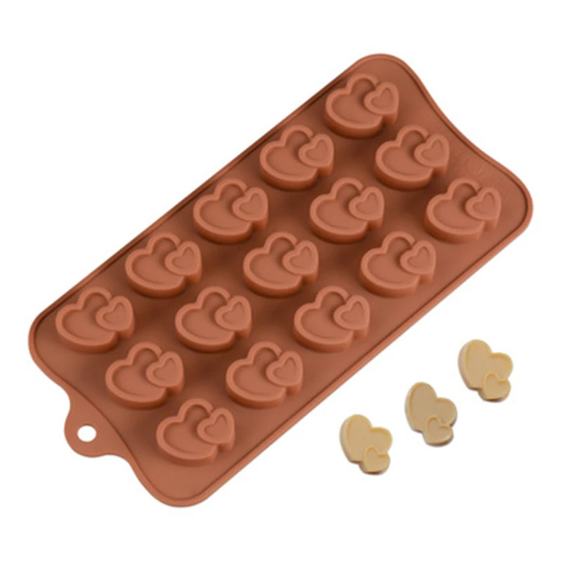 Силиконовая 3D форма в виде двойного сердца форме сделай сам для украшения