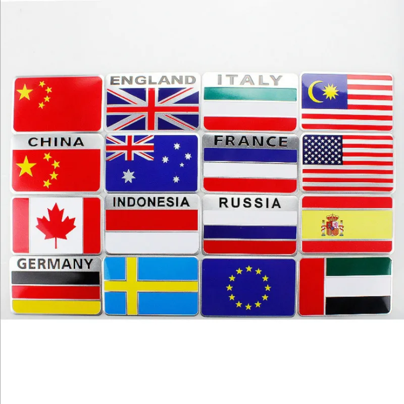 

1 Pc Country National Flag 3D Metal Car Stickers Car Styling Motorcycle Accessories Badge Label Emblem Exterior Accessories