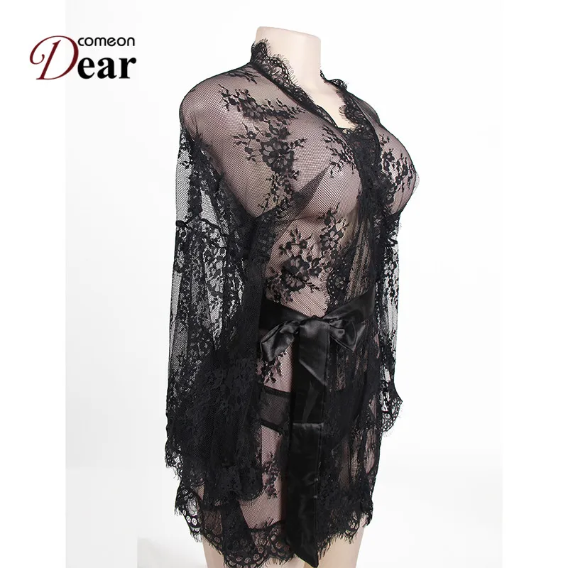 Comeondear, женское эротическое рождественское Сексуальное белье, Glam Full Of Lace Boudoir, прозрачное ночное белье, прозрачные пижамы RK80291