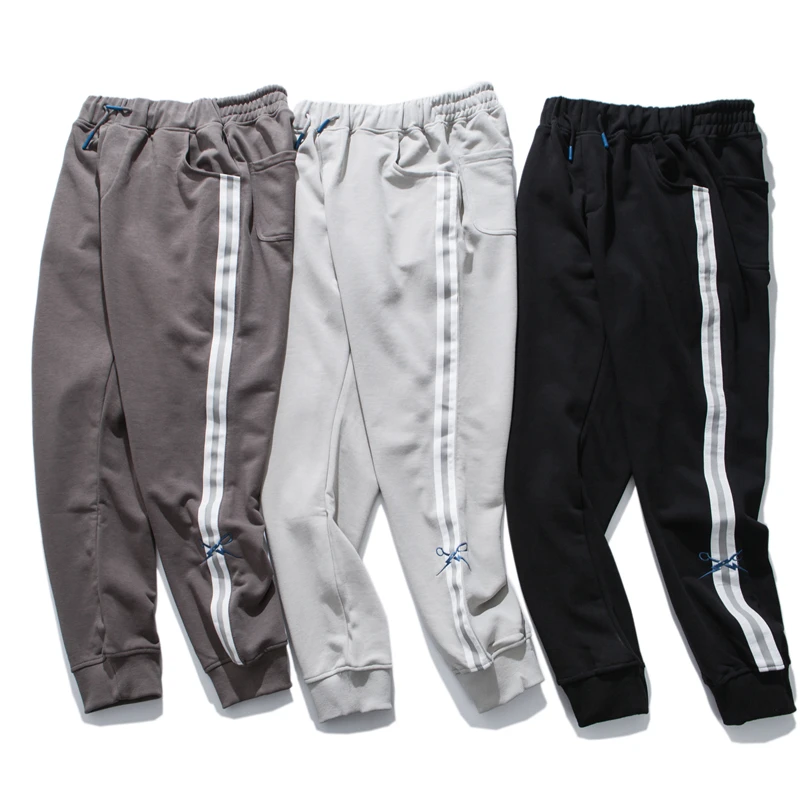 Мужские спортивные штаны в полоску облегающие для тренировок занятий спортом