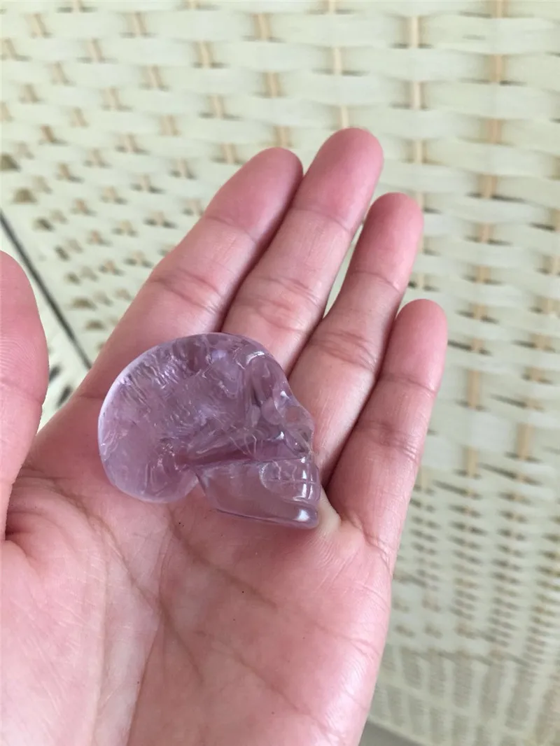 Маленький милый Череп 100% натуральный фиолетовый Аметист Кварцевый Кристалл