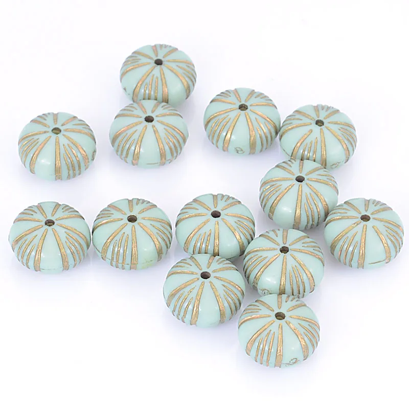 

Wholesale 7x12MM Acrylic Stripped Flat Round Beads With Gold Lined Antique Design Sapcer Loose Beads For Jewelry Accessories