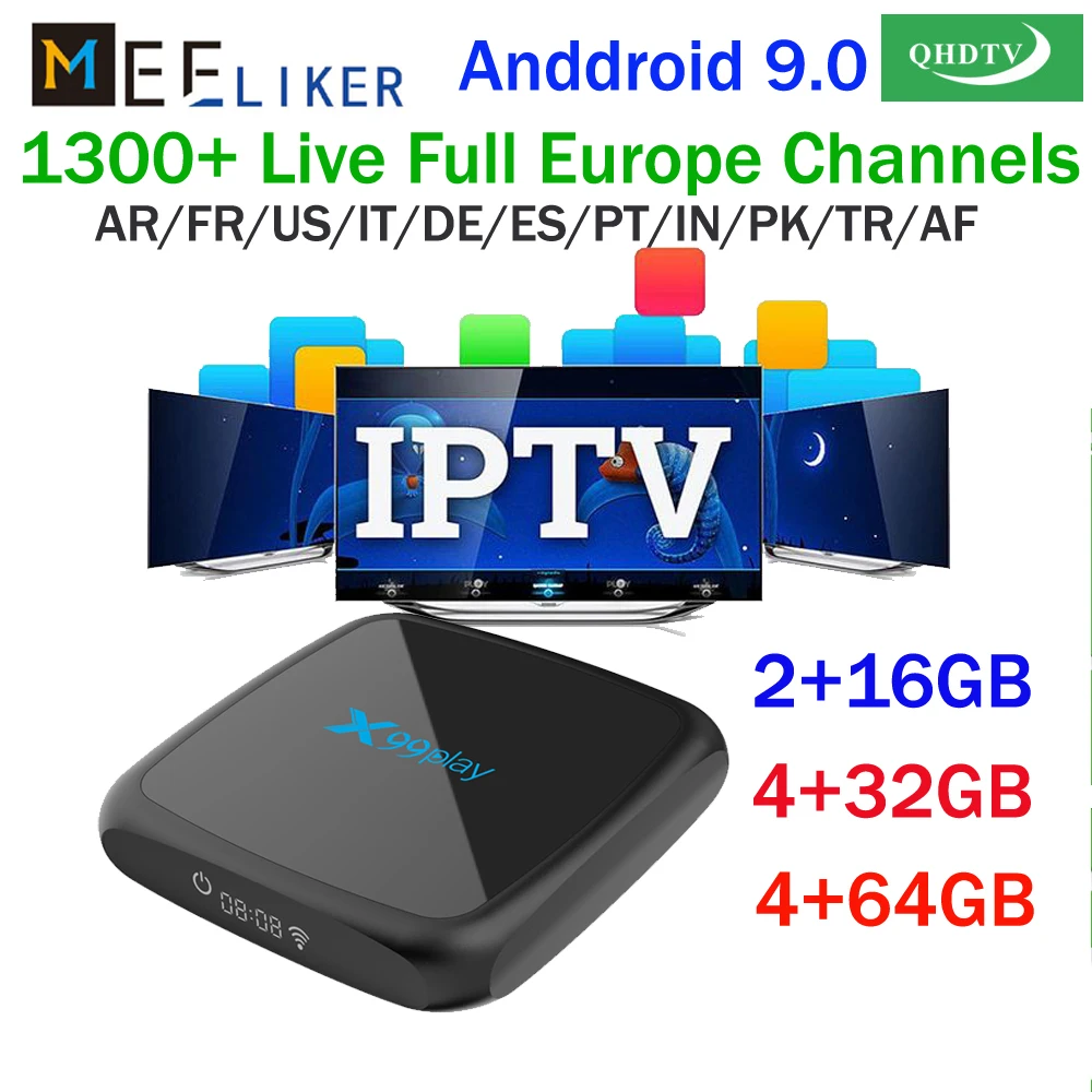 4 ГБ ОЗУ стабильный арабский французский IP tv Box Android 9,0x99 с 1500+ 1 год QHD tv IP tv Европа Франция Африка Марокко Smart IP tv Box