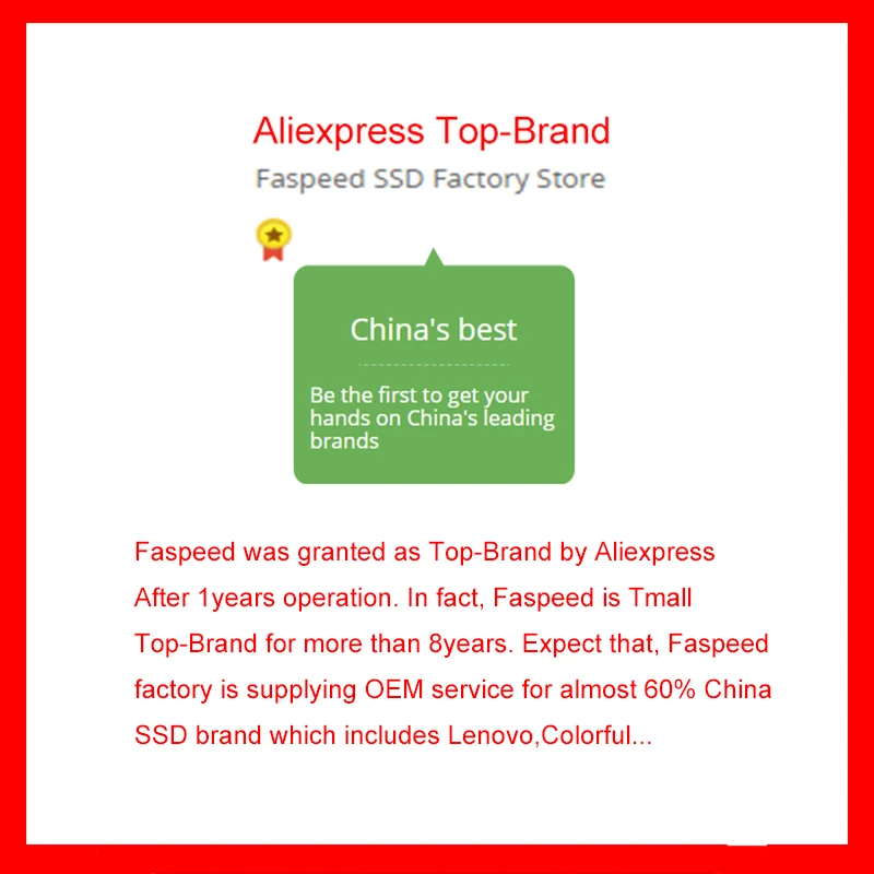 Бренд Aliexpress Faspeed SSD 120 ГБ 60 Гб 30 240 480 2 5 Внутренний твердотельный диск SATA3 256 128 64 180