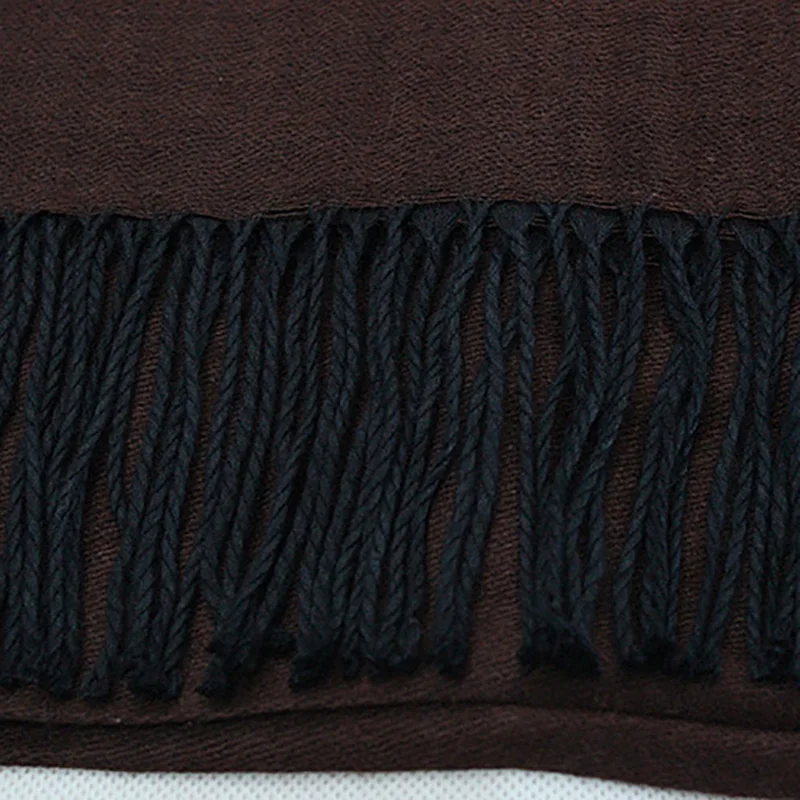 Классический коричневый шарф для женщин и мужчин мягкий теплый хлопковый зимний