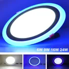 Новый дизайн, круглый светодиодный панельный светильник 6 Вт 9 Вт 16 Вт 24 Вт 3 модели, Светодиодные панельные светильники AC85-265V, встраиваемые потолочные светильники CE ROHS