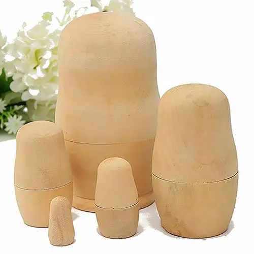 5 шт. Неокрашенный DIY пустые деревянные эмбрионы русские Матрешки куклы игрушка-матрешка подарок