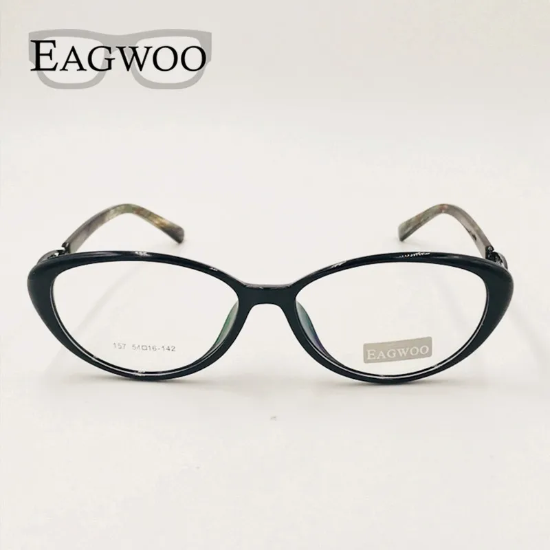 EAGWOO женские очки кошачий глаз винтажная оптическая оправа по рецепту Элегантные