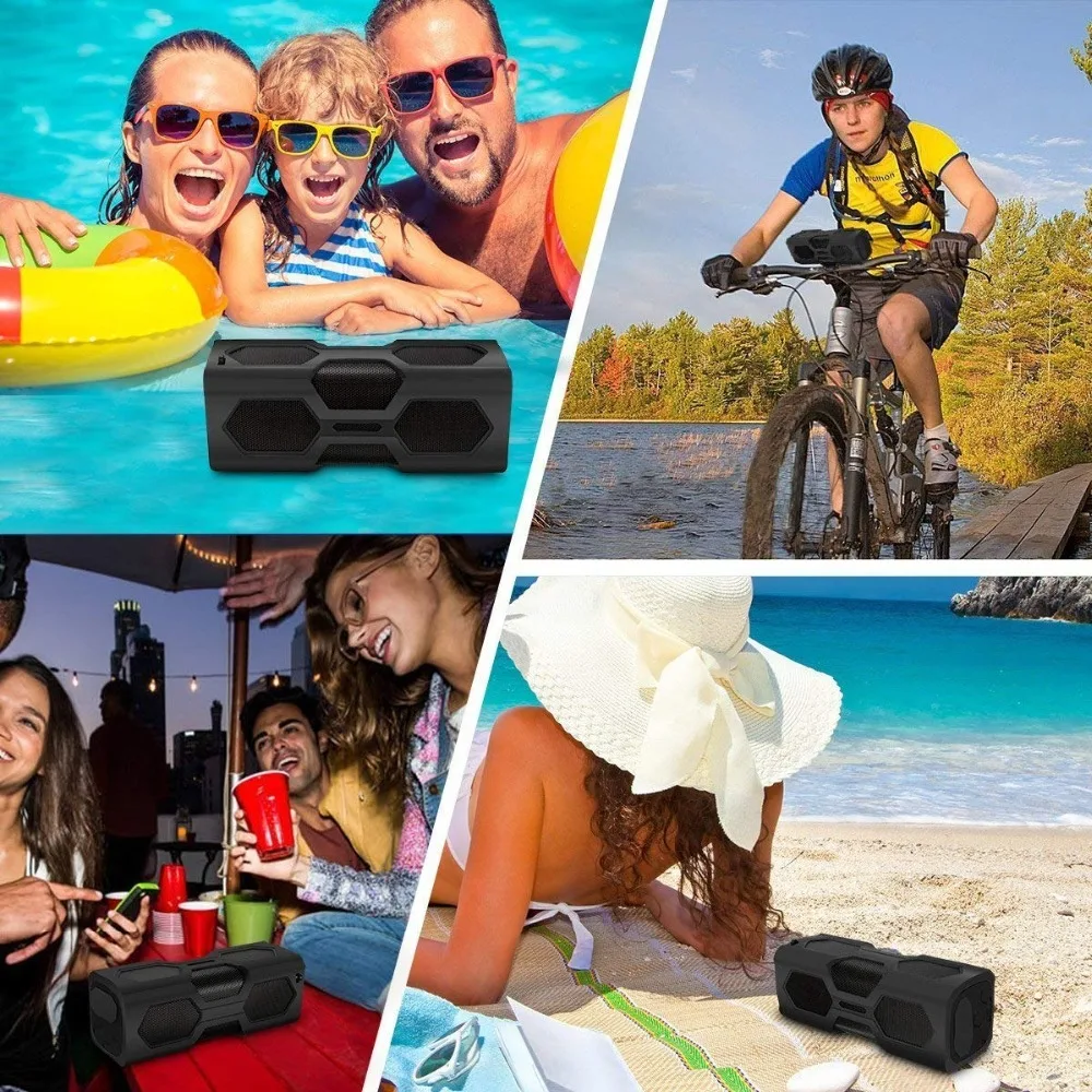 XIAOWU Waterproof Bluetooth Speaker NFC 3600mAh Power Bank Shockproof Stereo Wireless |