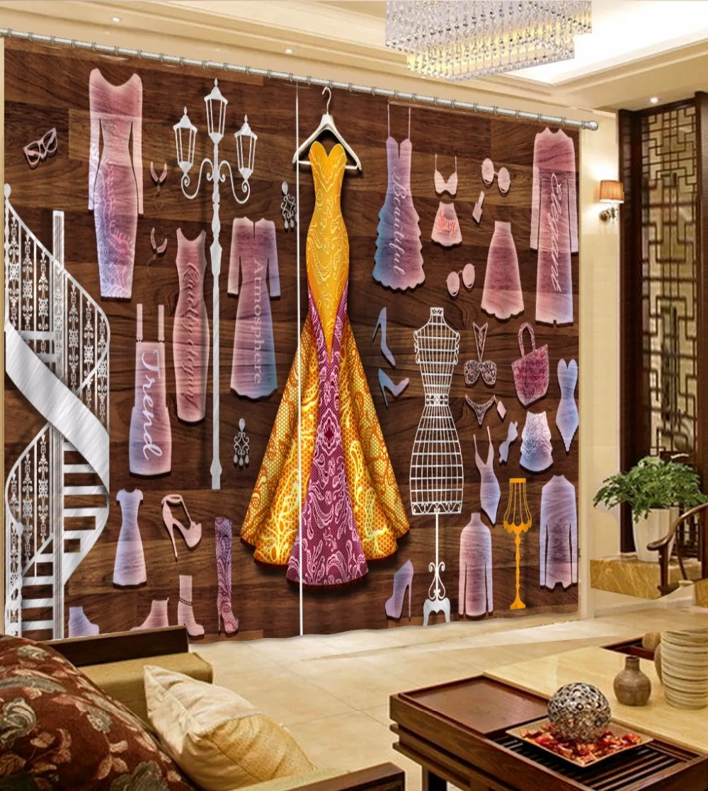 

High quality Top Classic Curtain Blackout Photo Printing 3D Curtains For The Living room Bedroom Creative apparel Window Drapes