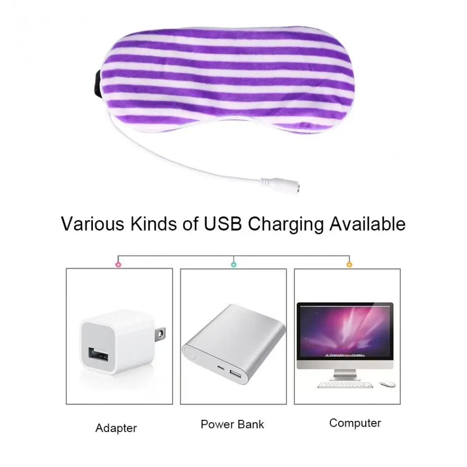 Маска для глаз с подогревом от USB лаванда патч против темных кругов массажер