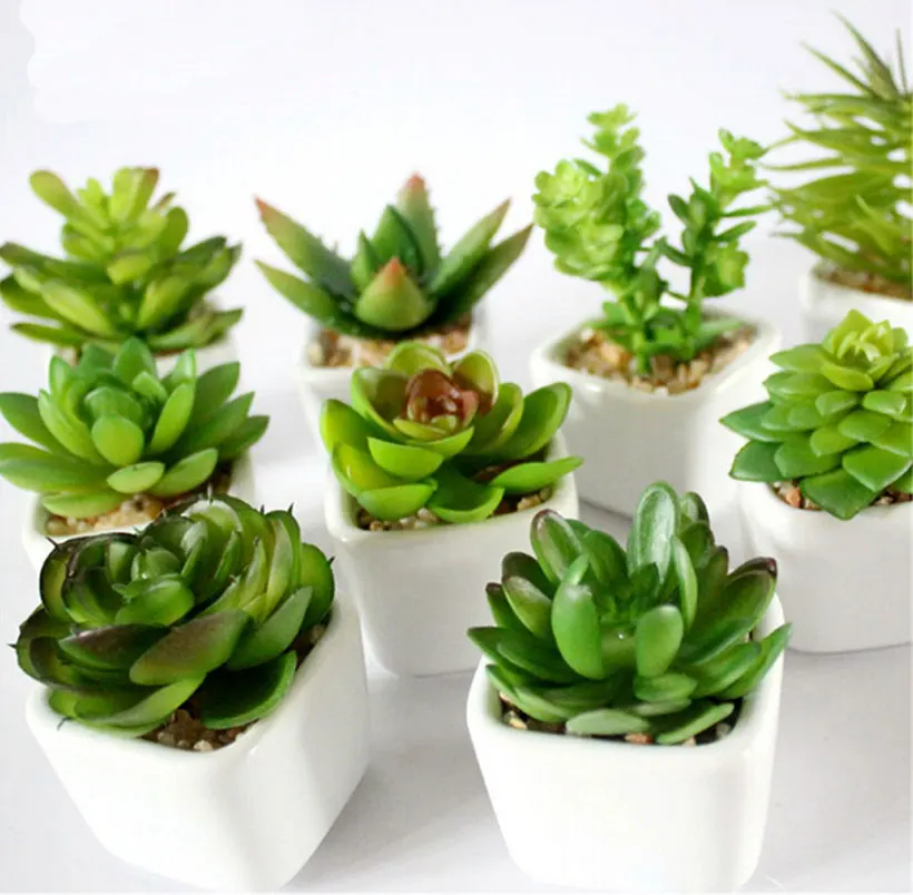 1 шт. украшения дома бонсай искусственного кактуса суккулент зеленый Цвет