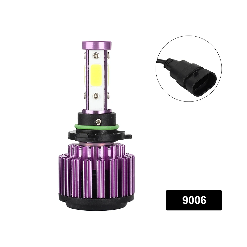 Godersi X6 чип Cob Автомобильный светодиодный фар 32 V 50 W 8000LM H4 H11 H7 9006 Водонепроницаемый, комплект из 2 предметов, 4 боковые фиолетовый авто светодиодный лампы для передних фар