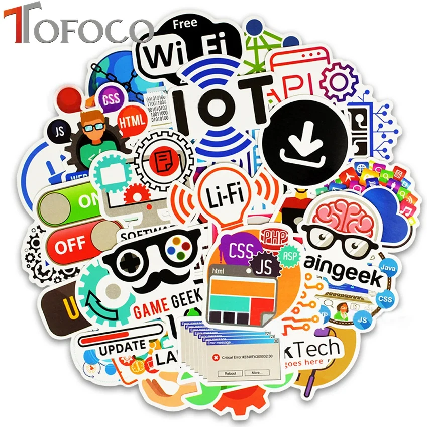 TOFOCO 50 шт классные наклейки для программирования интернет-программное